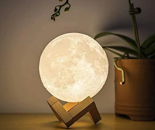 MODULYSS Moon Light Lamp 3D 15cm Diameter 3 Color Touch Sensor Dimmable with Stand USB at