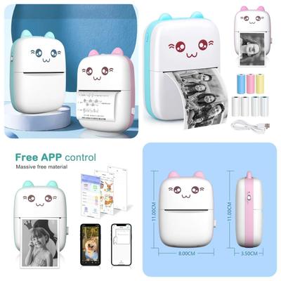 Portable Pocket Printer - 1 Pc in Pink & White