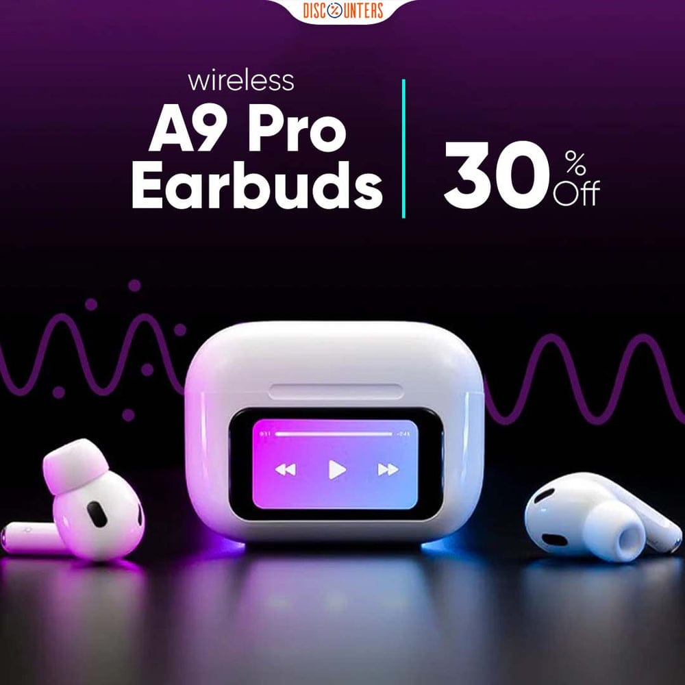A9 Pro 2 Earbuds with LCD Tablet Airpods pro 2 with LCD touchscreen display bluetooth 5.3 for ios and android